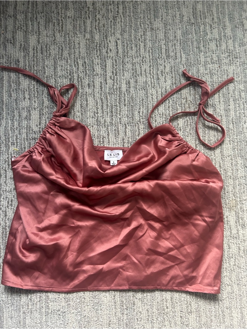 Le Lis Satin Cowl Neck Camisole - Rose Rust